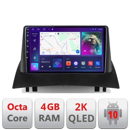 Navigatie Renault Megane 2 C-098 Android Octa Core Ecran 2K QLED GPS 4G 4+32GB 360 KIT-098+EDT-E409-2K