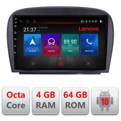 Navigatie Mercedes SL W230 2004-2011 E-W230 Octa Core cu Android Radio Bluetooth Internet GPS WIFI DSP 4+64GB 4G