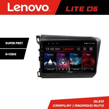 Navigatie Honda Civic 2012-2015 Lenovo Kit-132 8 core 6+128 GB Android Waze USB Navigatie Internet Youtube Radio