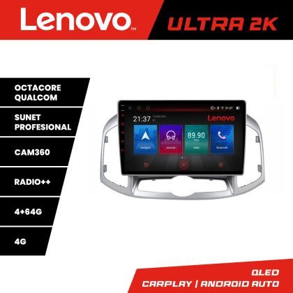 Sistem Multimedia MP5 Chevrolet Captiva 2012-2018 Manual Lenovo Kit-109 8 core QLED Qualcomm 4+64 360 Android Waze USB Navigatie Internet Youtube Radio