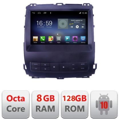 Navigatie Toyota Prado J120 2002-2009 F- j120 Octa Core cu Android Radio Bluetooth Internet GPS WIFI DSP 8+128GB 4G