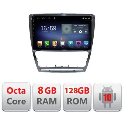 Navigatie Skoda Octavia 2 2005-2013 F-005 Octa Core cu Android Radio Bluetooth Internet GPS WIFI DSP 8+128GB 4G