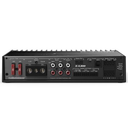 Amplificator de mare putere cu DSP Matrix 4 canale cu Accubass® 12V AudioControl D-4.800, 4 x 200 watts, in 2 sau 4 ohm, clasa D