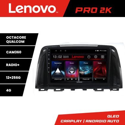 Navigatie Mazda 6 2013-2017 Lenovo Kit-223 8 core QLED 2K 12+256 360 Android Waze USB Navigatie Internet Youtube Radio