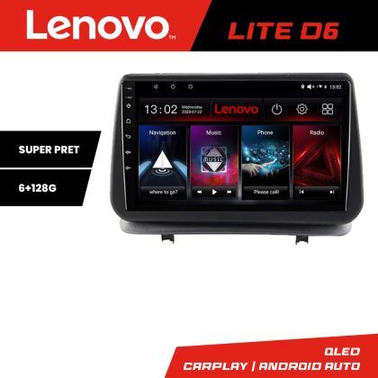 NavigatieRenault Clio 3 2005-2013 Lenovo Kit-Clio3 8 core 6+128 GB Android Waze USB Navigatie Internet Youtube Radio