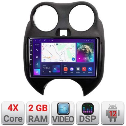 Navigatie Nissan Micra 2010-2014 Android radio gps internet 2+32 KIT-micra2010+EDT-E209