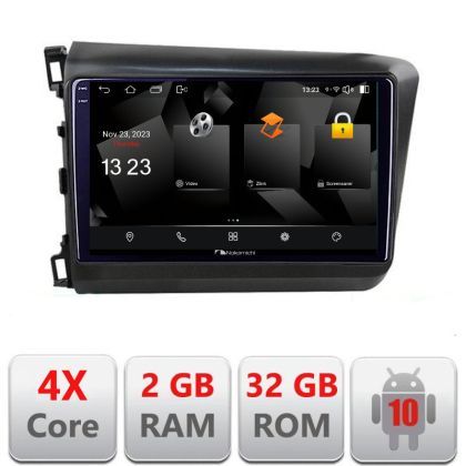 Navigatie Honda Civic 2012-2015 5230-132 Android Ecran 720P Quad Core 2+32 carplay android auto