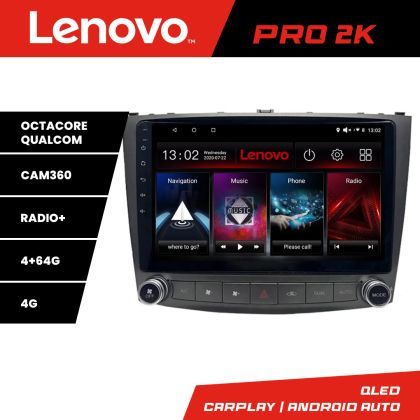 Navigatie Lexus IS 2005-2011 Lenovo Kit- IS 8 core QLED 2K 4+64 360 Android Waze USB Navigatie Internet Youtube Radio