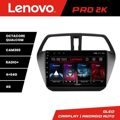 Navigatie Suzuki S-Cross Quad Core Lenovo Kit-337 8 core QLED 2K 4+64 360 Android Waze USB Navigatie Internet Youtube Radio