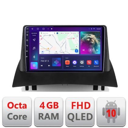 Navigatie Renault Megane 2 B-098 Android Ecran QLED octa core 4+64 carplay android auto KIT-098+EDT-E309V3