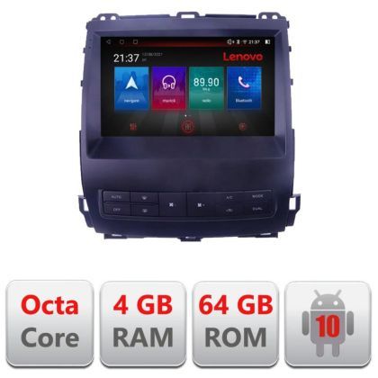 Navigatie Toyota Prado J120 2002-2009 E- j120 Octa Core cu Android Radio Bluetooth Internet GPS WIFI DSP 4+64GB 4G