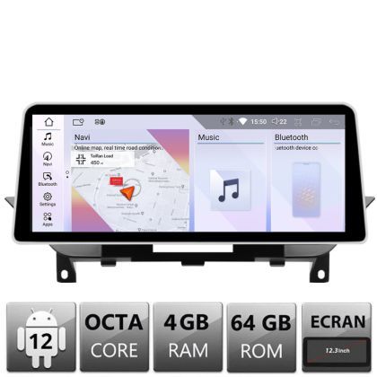 Navigatie BMW X1 E84 2010-2011 cu ecran CIC Android ecran 12.3" 4+64 4G BT