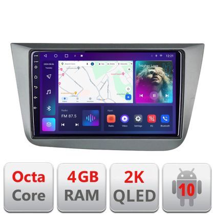 Navigatie Seat Leon 2005-2012 C-leon05 Android Octa Core Ecran 2K QLED GPS 4G 4+32GB 360 kit-leon5+EDT-E409-2K