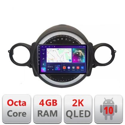 Navigatie Mini 2007-2011 Android Octa Core Ecran 2K QLED GPS 4G 4+32GB 360 KIT-mini-01+EDT-E409-2K