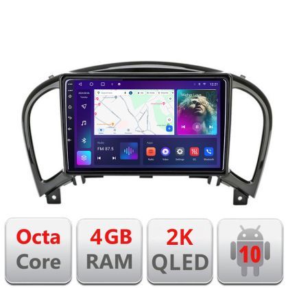 Navigatie Nissan Juke 2010-2015 C-JUKE Android Octa Core Ecran 2K QLED GPS 4G 4+32GB 360 KIT-JUKE+EDT-E409-2K