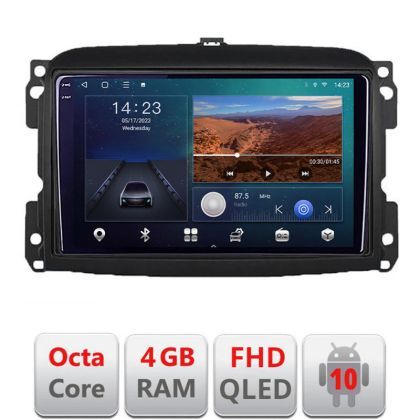 Navigatie Fiat 500 2015-2021 B-500new  Android Ecran QLED octa core 4+64 carplay android auto KIT-500new+EDT-E310V3