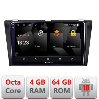 Navigatie Mazda 3 2004-2009 5510-161 Android Octa Core 720p 4+64 DSP 360 camera carplay android auto