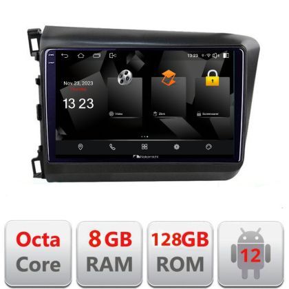 Navigatie Honda Civic 2012-2015 5960Pro-132 Android Octa Core Qualcomm 2K Qled 8+128 DTS DSP 360 4G Optical