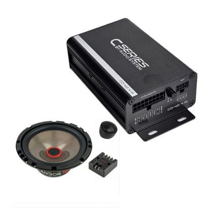 Pachet difuzoare component 2x40W fata, cu amplificator CO-40.4, inele difuzoare si cablaje plug&play pe masina