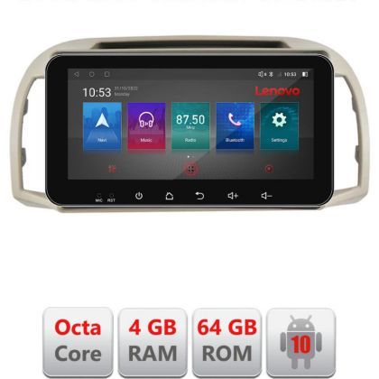 Navigatie Nissan Micra 2002-2010 Android radio gps internet Octa Core 4+64 LTE ecran de 10.33' wide KIT-micra2003+EDT-E511-pro