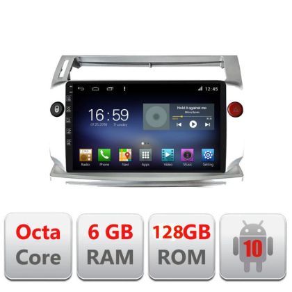 Navigatie Citroen C4 F-088 Octa Core cu Android Radio Bluetooth Internet GPS WIFI DSP 8+128GB 4G