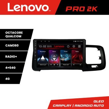 Navigatie Volvo S60 2014-2018 cu sistem Sensus Connect Lenovo Kit-s60-14 8 core QLED 2K 4+64 360 Android Waze USB Navigatie Internet Youtube R