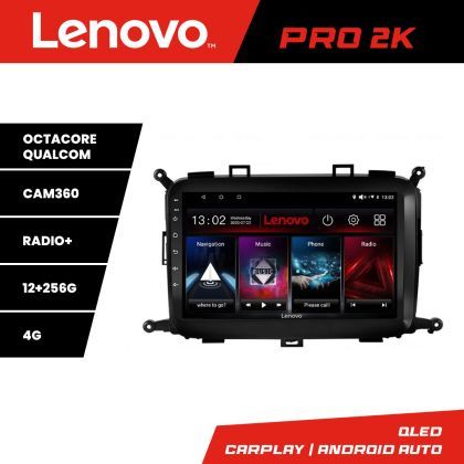 Navigatie Kia Carens 2013-2018 Lenovo Kit-2023 8 core QLED 2K 12+256 360 Android Waze USB Navigatie Internet Youtube Radio