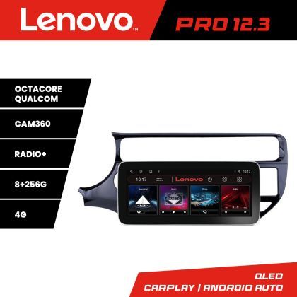 Navigatie Kia Rio K-504 Lenovo PRO 8+256 12.3 inch qled android 4G DSP gps internet  8Core