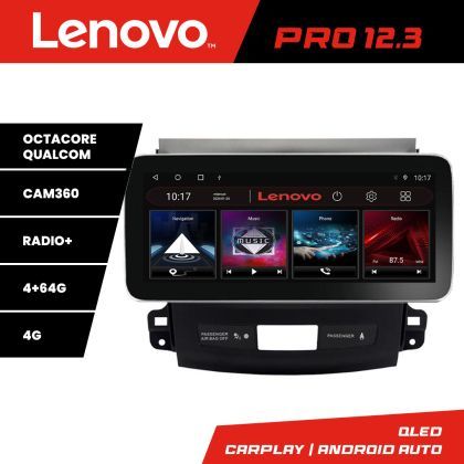 Navigatie Mitsubishi Outlander 2010 K-056 Lenovo PRO 4+64 12.3 inch qled android 4G DSP gps internet  Q