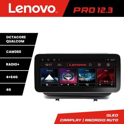 Navigatie Renault Clio 3 2005-2013 Lenovo PRO 4+64 12.3 inch qled android 4G DSP gps internet  Co