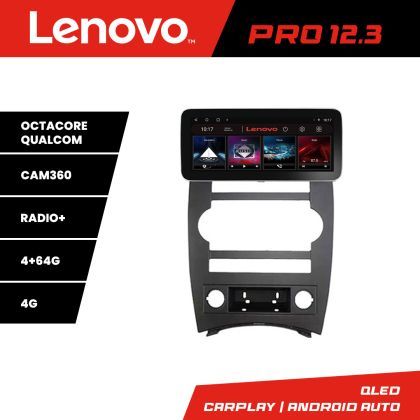 Navigatie Jeep Commander Lenovo PRO 4+64 12.3 inch qled android 4G DSP gps internet  Kit-commander