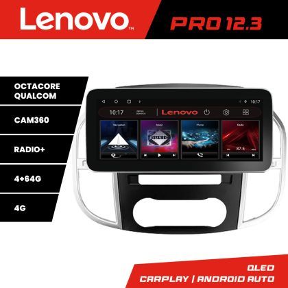 Navigatie Mercedes Vito w447 2016- Lenovo PRO 4+64 12.3 inch qled android 4G DSP gps internet  Kit-w447