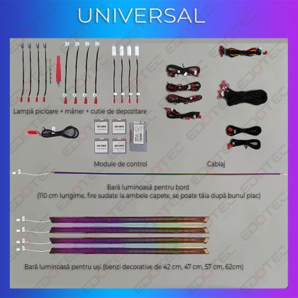 Lumini ambientale Universal set complet control telefon sau sistem original