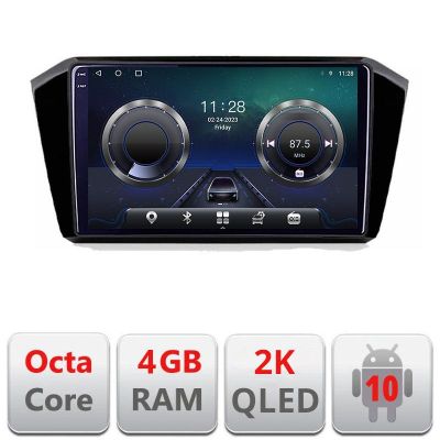 Navigatie VW Passat 2015- C-518 Android Octa Core Ecran 2K QLED GPS 4G 4+32GB 360 KIT-518+EDT-E410-2K