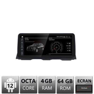 Navigatie BMW Seria 5 E60 2006-2012 cu ecran CIC Android ecran 12.3" 4+64 4G BT