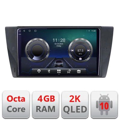 Navigatie BMW Seria 3 E90 C-095 Android Octa Core Ecran 2K QLED GPS 4G 4+32GB 360 KIT-095+EDT-E409-2K