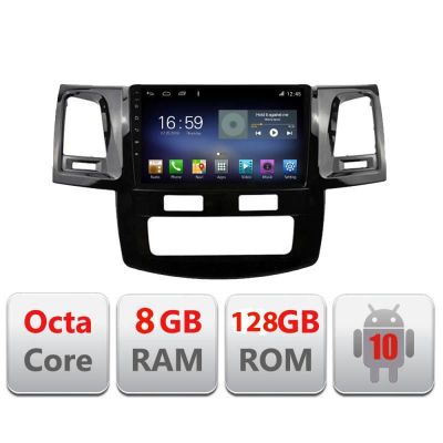 Navigatie Toyota Hilux 2008-2014 F-143 Octa Core cu Android Radio Bluetooth Internet GPS WIFI DSP 8+128GB 4G