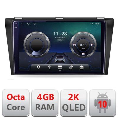 Navigatie Mazda 3 2009-2014 C-034 Android Octa Core Ecran 2K QLED GPS 4G 4+32GB 360 KIT-034+EDT-E409-2K