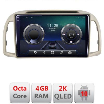 Navigatie Nissan Micra 2002-2010 Android ecran Qled 2K Octa core 4+32 KIT-micra2003+EDT-E409-2K