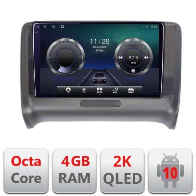 Navigatie Audi TT 2004-2011 C-078 Android Octa Core Ecran 2K QLED GPS 4G 4+32GB 360 KIT-078+EDT-E409-2K