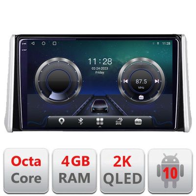 Navigatie Toyota Rav4 2018- C-RAV4 Android Octa Core Ecran 2K QLED GPS 4G 4+32GB 360 KIT-RAV4+EDT-E409-2K