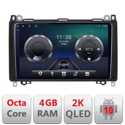 Navigatie Mercedes VW C-068 Android Octa Core Ecran 2K QLED GPS 4G 4+32GB 360 KIT-068+EDT-E409-2K