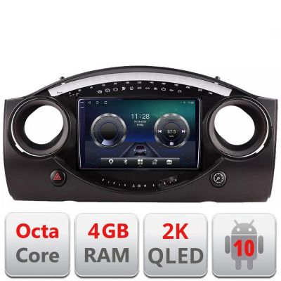 Navigatie Mini intre anii 2004-2006 Android Octa Core Ecran 2K QLED GPS 4G 4+32GB 360 KIT-mini-03+EDT-E409-2K