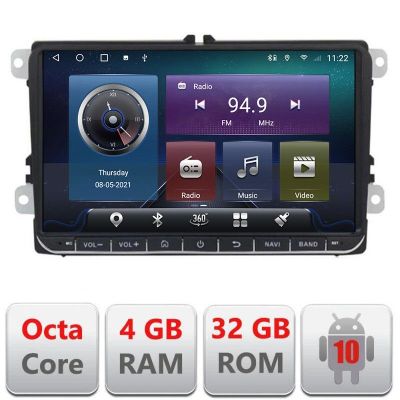 Navigatie VW Skoda Seat QLED,Octacore,4 Gb RAM,32 Gb Hdd,360,4G,DSP,GPS,Bluetooth EDT-E505V2