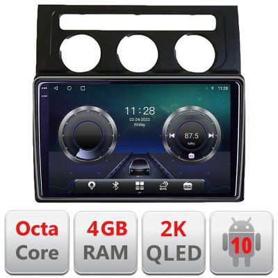 Navigatie VW Touran 2003-2009 clima automata C-touran2 Android Octa Core Ecran 2K QLED GPS 4G 4+32GB 360 kit-touran2+EDT-E410-2K