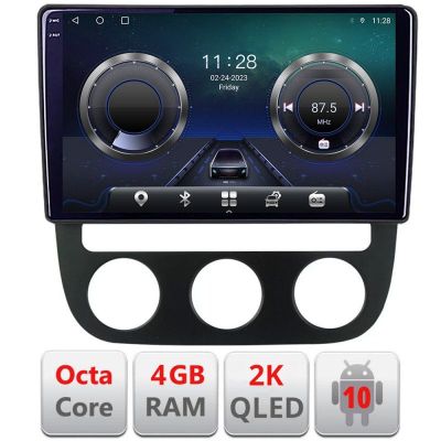 Navigatie VW Golf 5 2004-2010 clima automatica Android ecran Qled 2K Octa core 4+32 KIT-golf5-automatic+EDT-E409-2K