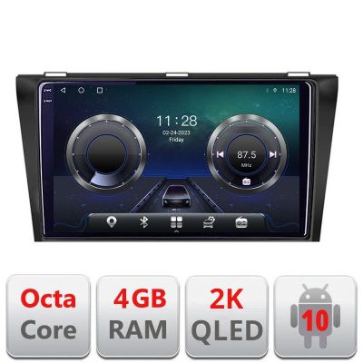 Navigatie Mazda 3 2004-2009 C-161 Android Octa Core Ecran 2K QLED GPS 4G 4+32GB 360 KIT-161+EDT-E409-2K