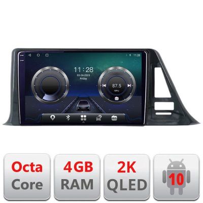 Navigatie Toyota CH-R LOW C-CH-R-A Android Octa Core Ecran 2K QLED GPS 4G 4+32GB 360 KIT-ch-r-a+EDT-E409-2K