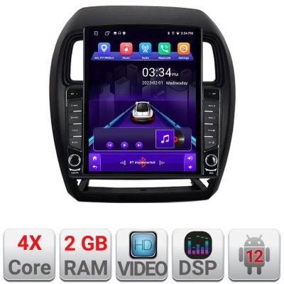 Navigatie Mitsubishi ASX 2017-2021 model facelift Android radio gps internet quad core 2+32 ecran vertical 9.7" Kit-026-facelift+EDT-E708