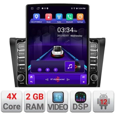 Navigatie Mazda 3 2009-2014 K-034 ecran tip TESLA 9.7" cu Android Radio Bluetooth Internet GPS WIFI 2+32 DSP Quad Core